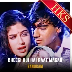  Bheegi Hui Hai Raat Magar Video Karaoke with Lyrics