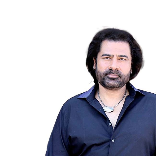 Asad Amanat Ali wearing a dark blue shirt.