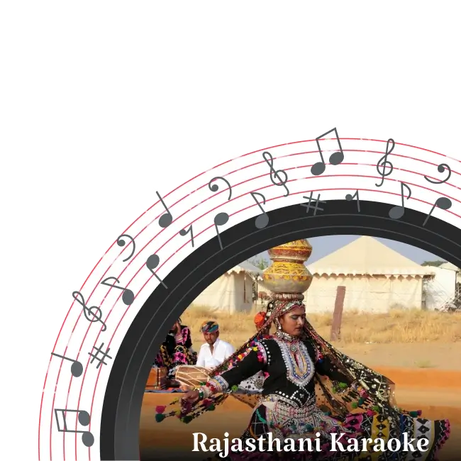 Girl performing traditional Rajasthani cultural dance with pots balanced on her head, dressed in vibrant attire