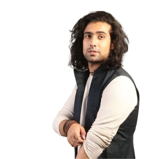 Jubin Nautiyal wearing a white shirt with a sleeveless jacket, rolling up his sleeve.