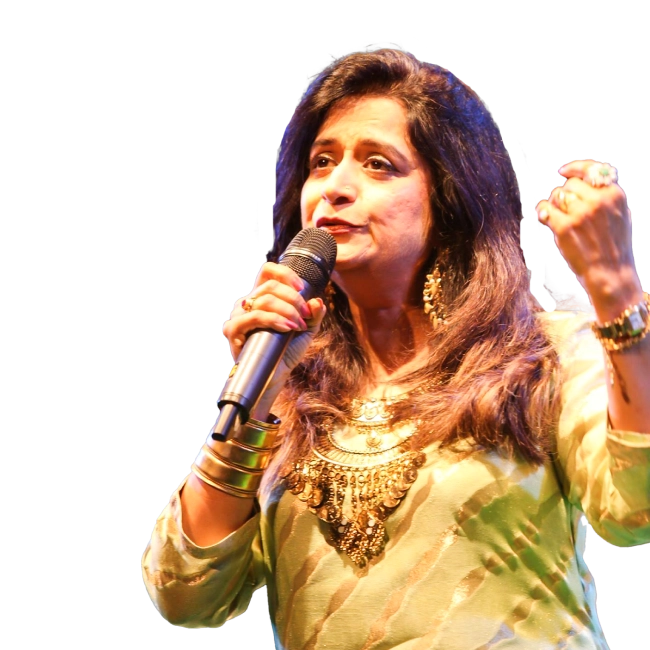Singer Bela Sulakhe performing on stage