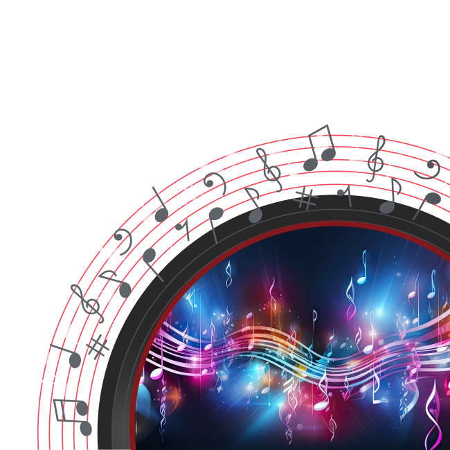 Colourful Music Note Image For Without Chorus Karaoke Category